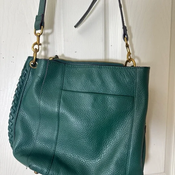 American Leather & Co Green Crossbody Bag Genuine Leather Excellent Condition - Picture 4 of 15